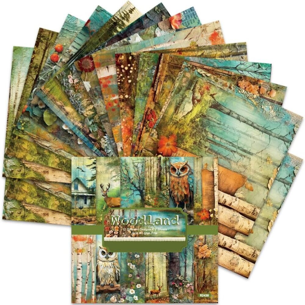 Scrapbook Paper 6x6inch, 24 Sheets Acid-Free Vintage Scrapbooking Paper 160gsm W